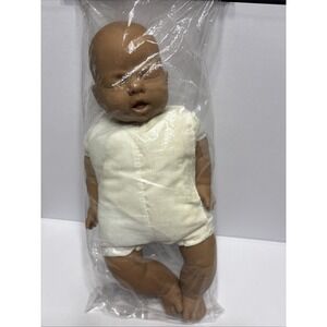 NEW SEALED VTG Sydnee Crafts 12" Baby Doll, New Born Dark Brown~ Asleep #85002
